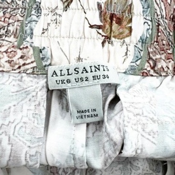 All Saints Paisley Print Layered Ruffle Shorts Womens US 2 - Picture 5 of 6